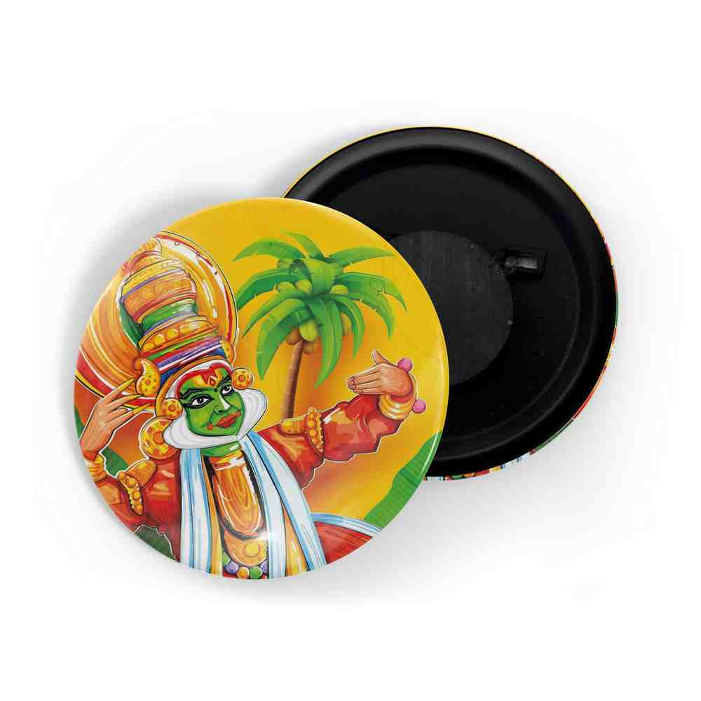 dhcrafts Fridge Magnet Multicolor Kathakali D3 Glossy Finish Design Pack of 1 (58mm)
